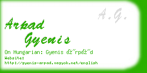 arpad gyenis business card